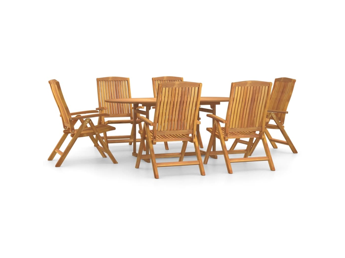 Garden Dining Set, Garden Dining Sets Vidaxl Marrom Teca (180 Cm Table Length)