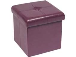 Otomano de Armazenamento com Couro Sintético Dobrável Pequeno Quadrado Descanso para Pés Mesa de Centro Preto 11,8 X 11,8 X 11,8