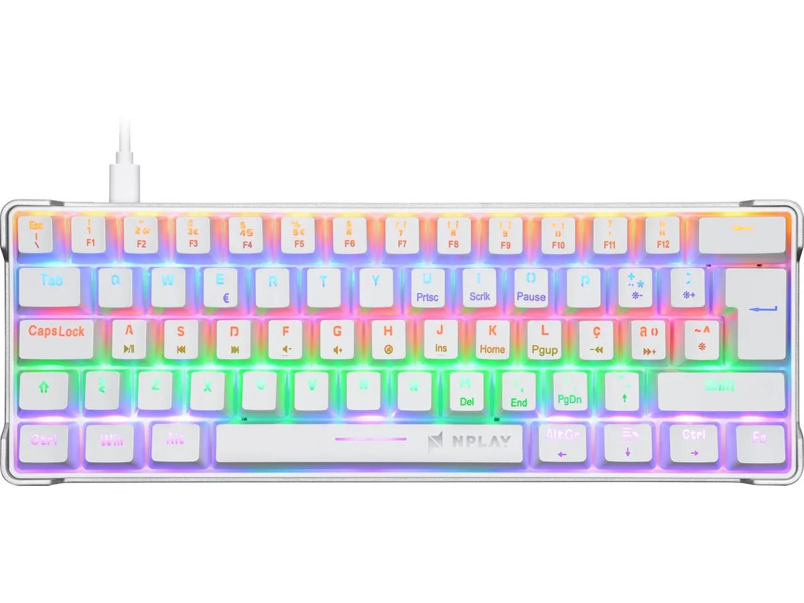 Mini Teclado Gaming N'PLAY Conquer 3.0 (Outlet Caixa Aberta - Branco)