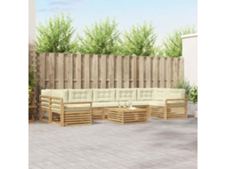 Vidaxl Conjunto De Sofás Para Exterior 8 Unid. Branco E Creme