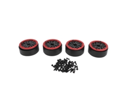 Mali 4 Pneus de Fibra de Carbono 1.9 Polegadas Aro de Bloqueio Rc Leve para Carro Rc 1/10 Vermelho 59mm