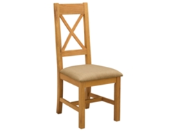 Conjunto 2 Cadeira De Jantar Vidaxl Bege Madeira De Carvalho Maciça (45 X 54 X 105 Cm)
