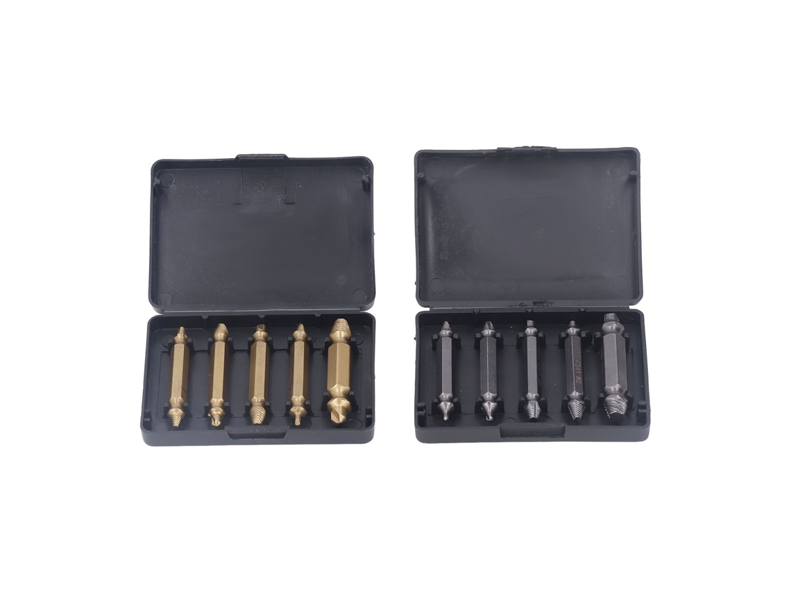 Kit de 10 extratores de parafusos danificados em aço rápido para equipamentos industriais
