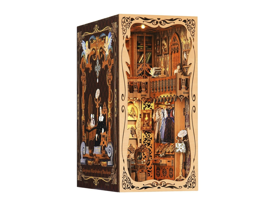 Guarda-roupa Da Duquesa: Estante De Madeira Com Design 3d, Tampa E Luzes Led. 241 Peças. 11x18x23 Cm.