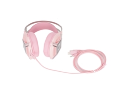 Auriculares para Juegos H81 Rosa con Sonido Envolvente 7.1, Cancelación de Ruido, Micrófono Oculto e Iluminación RGB para PC | S/MARCA