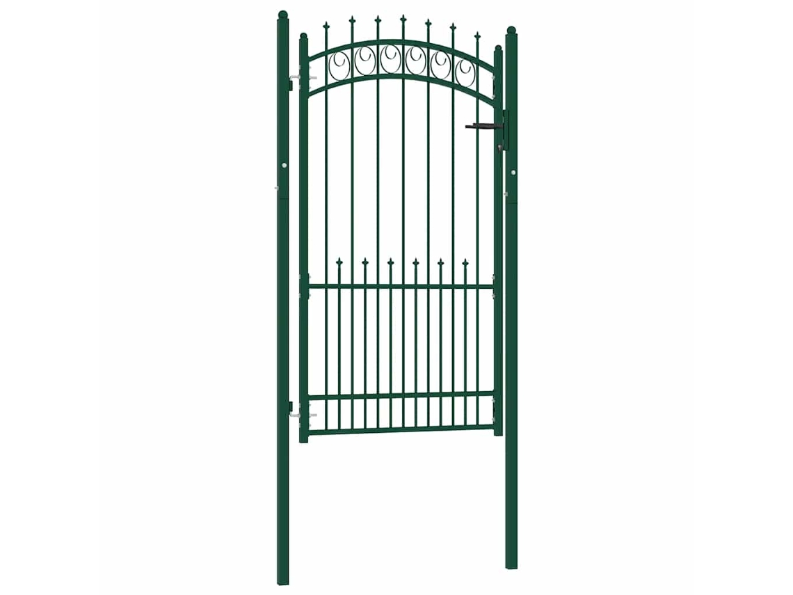 Vidaxl Portão De Cerca Emmen Com Pontas De Aço 104x134,5 Cm Verde