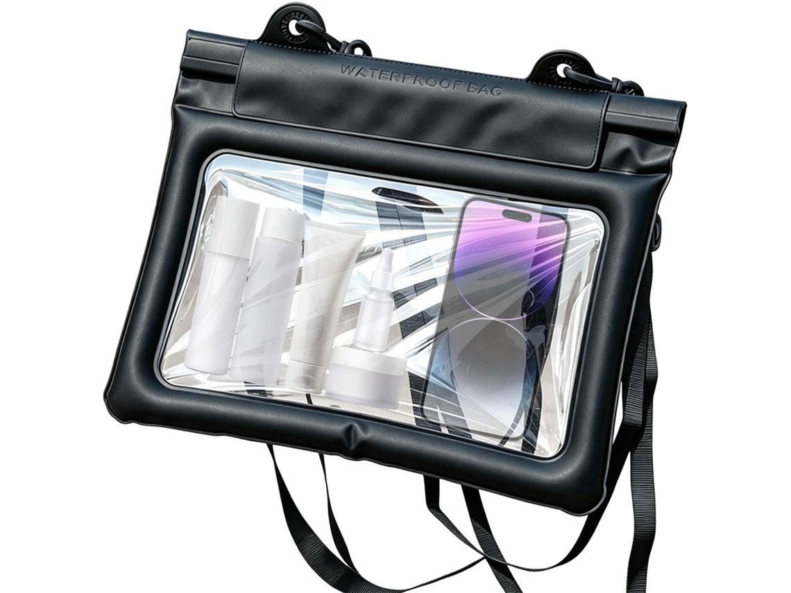 Bolsa Impermeável Ipx8 Para Celular Com Tela Sensível Ao Toque, Flutuante E À Prova D'água, Preta.