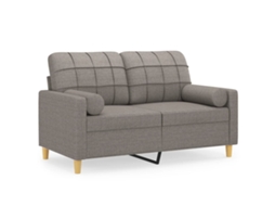 Maison Exclusive - Sofá 2 Lug. +almofadas Decoração 120cm Tecido Cinza-acastanhado