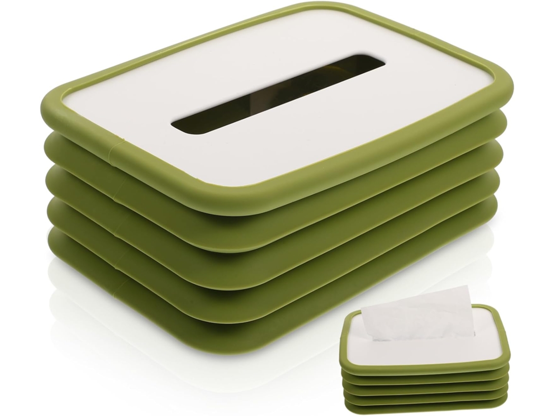Porta Guardanapo Dobrável De Silicone, Design Compacto E Minimalista Para Casa E Escritório, Verde. Gokoco