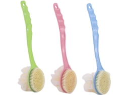 Conjunto De 3 Escovas Banho Plástico Com Dupla Face E Cabos Ergonômicos, Escova De Massagem Corporal Em Formato Flor