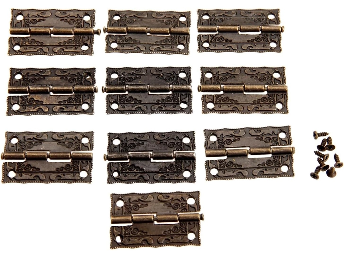 Conjunto De 10 Dobradiças Bronze Antigo Para Portas Armários, Ideais