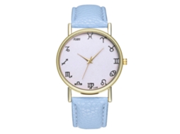 Reloj Deportivo Unisex De Cuero Con Correa Azul Claro Analógico De Cuarzo