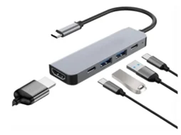 Adaptador Usb C Hub 5 Em 1 Slim Type C Hub Com 4k Hdmi Usb C 100 W Pd Usb 3.0 Ports Sliver Lalamoli