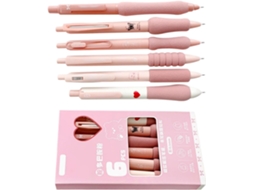 Conjunto De 6 Canetas Em Gel Recarregáveis, Secagem Rápida, Retráteis,