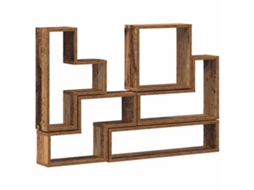 Conjunto 1 Prateleira De Parede Vidaxl Castanho Derivados De Madeira (96 X 12 X 64 Cm)