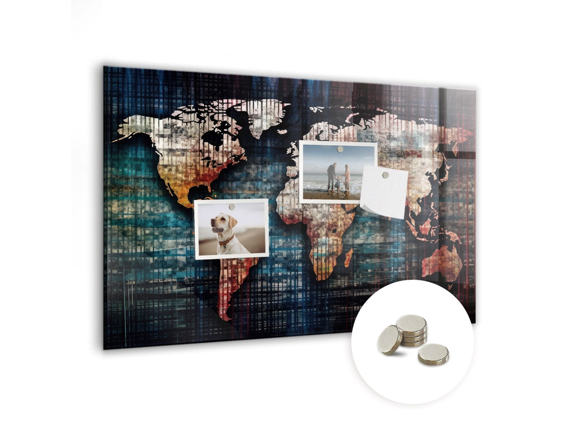 Quadro De Vidro Magnético Mapa Linear Para A Sala De Estar Espelharte (60x40 Cm)