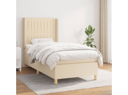 Vidaxl Cama Com Molas/colchão 90x200 Cm Tecido Cor Crème