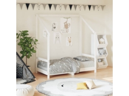 Vidaxl Estrutura De Cama Infantil 70x140 Cm Pinho Maciço Branco