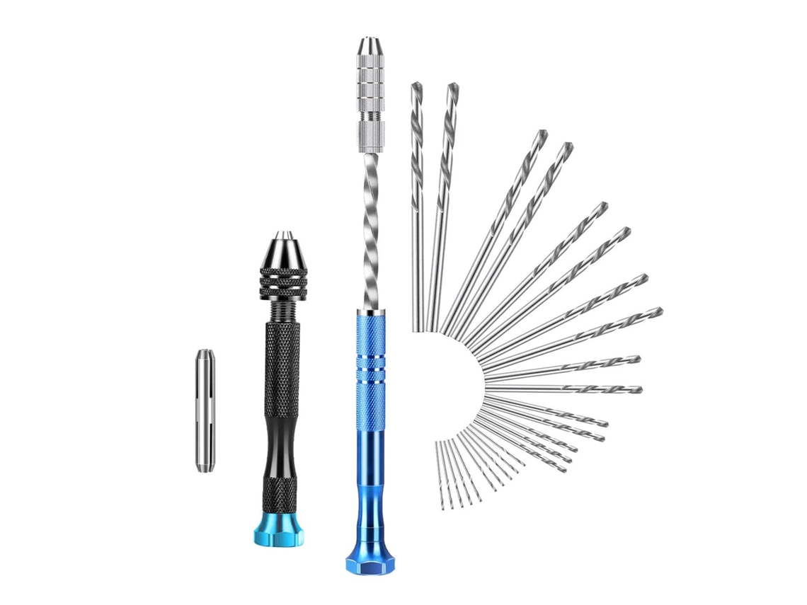 Conjunto De 27 Brocas Manuais, Mini Torno Pino, Ferramenta Rotativa