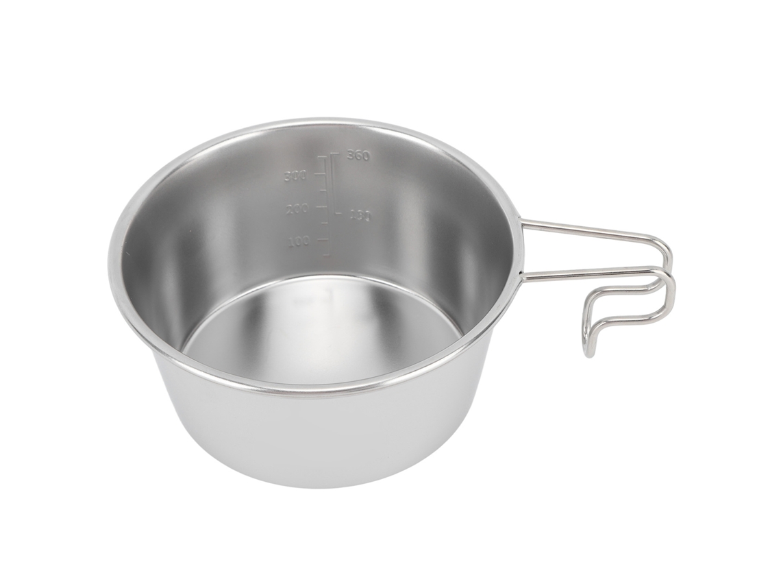 Tacho de Arroz Redondo de Aço Inox Portátil com Alça