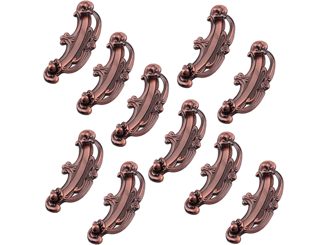 Conjunto De 10 Puxadores Gaveta Guarda Roupa Em Liga Zinco Europeia, Com Distância Entre Furos De 64mm, Puxadores De
