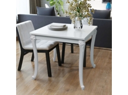 Mesa De Jantar | Mesa De Refeição, 80x80x76 Cm, Branco Brilhante