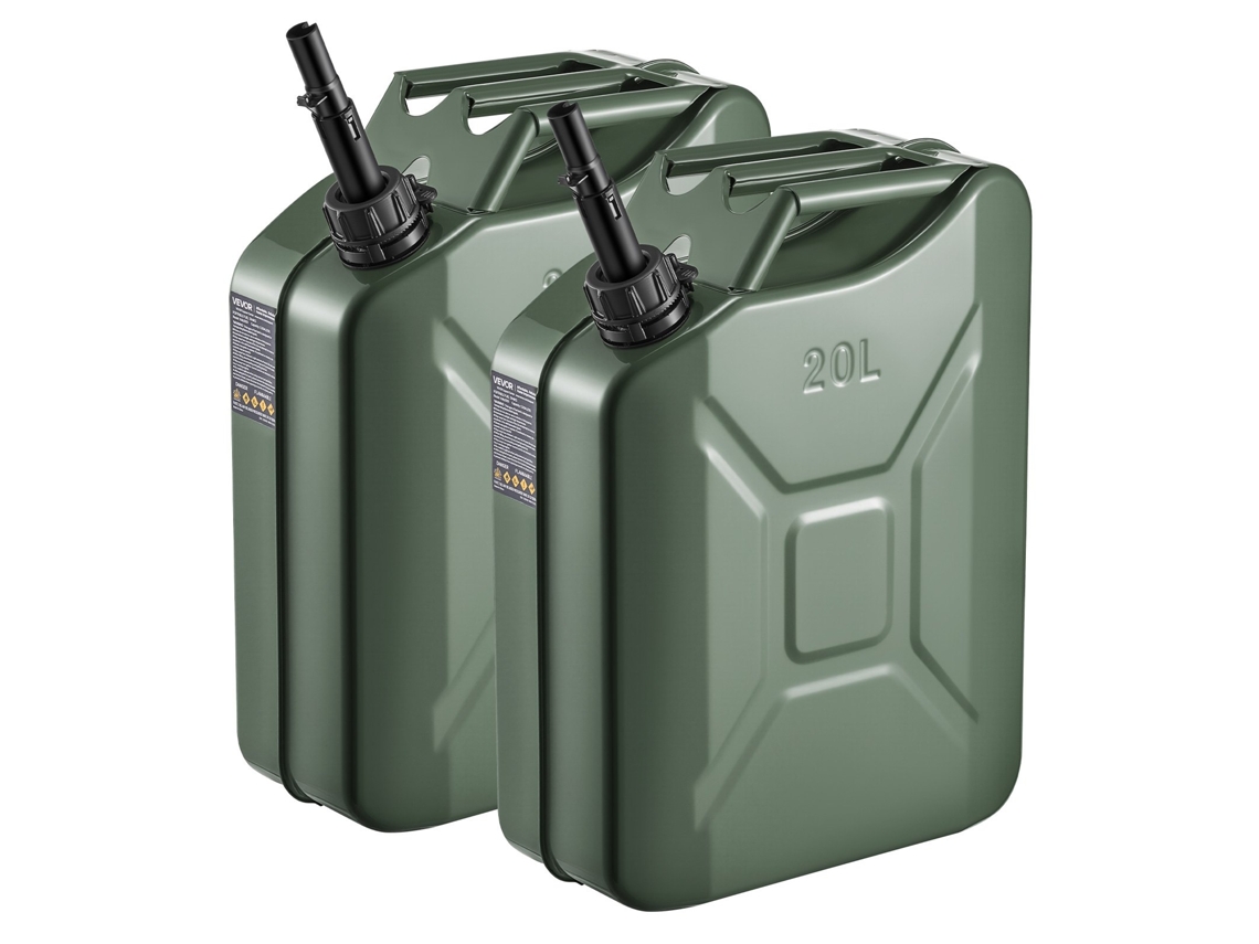 VEVOR Galão de Gasolina Metálico de 2 Peças, Verde, 20 L