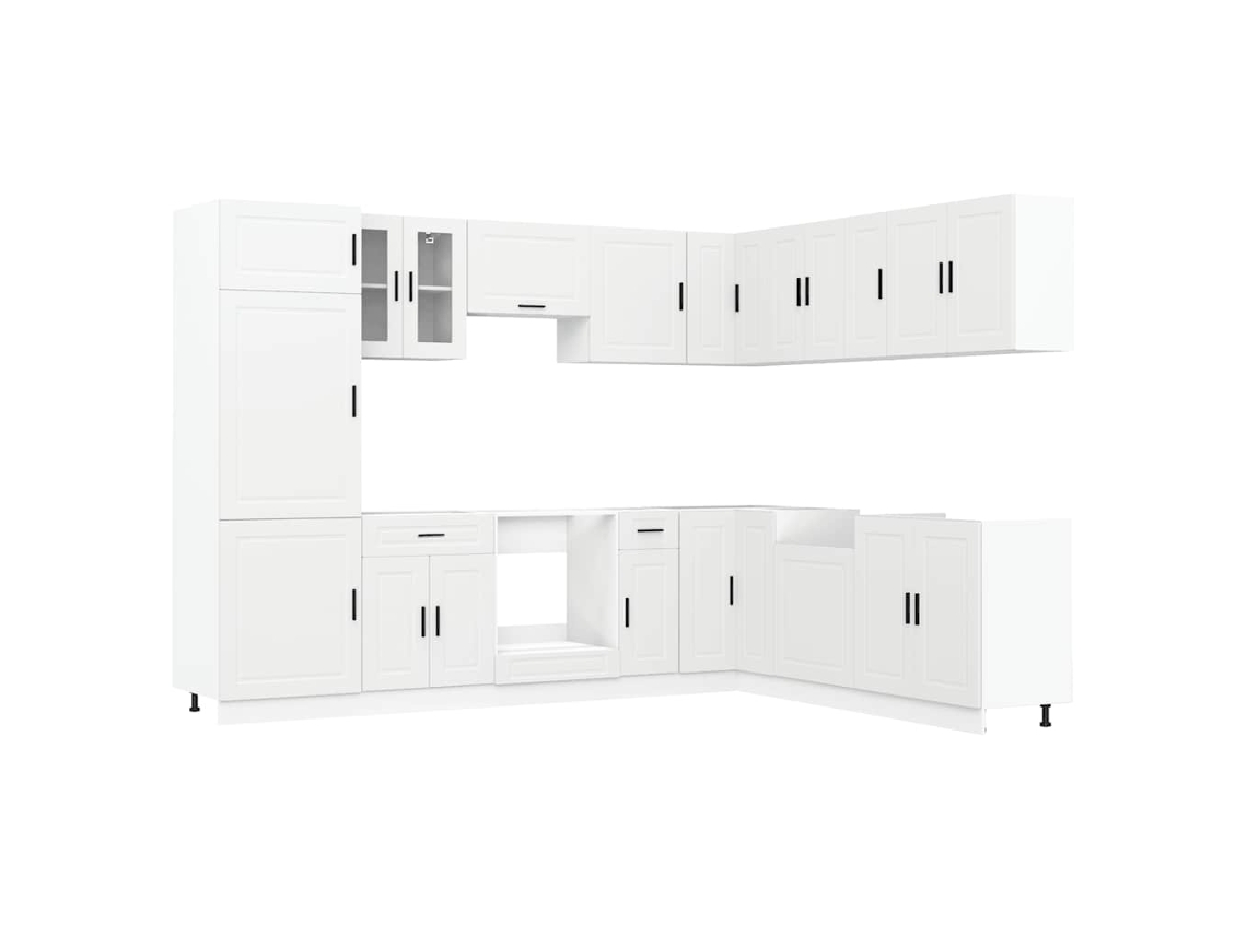 Kitchen Cabinet Set, Kitchen Cabinet Sets Vidaxl Branco Madeira Processada (n/a)