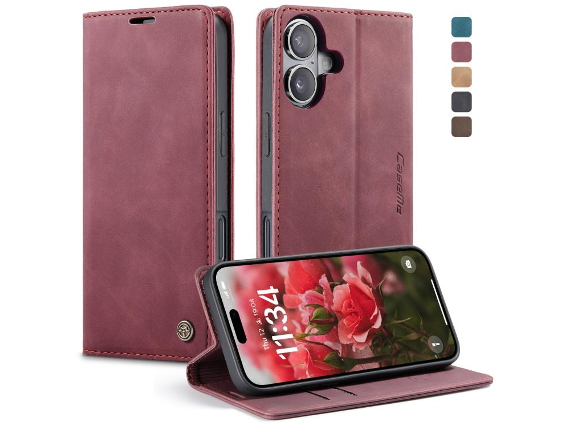 Capa Multifuncional Horizontal Flip Para Iphone 17 Em Couro.
