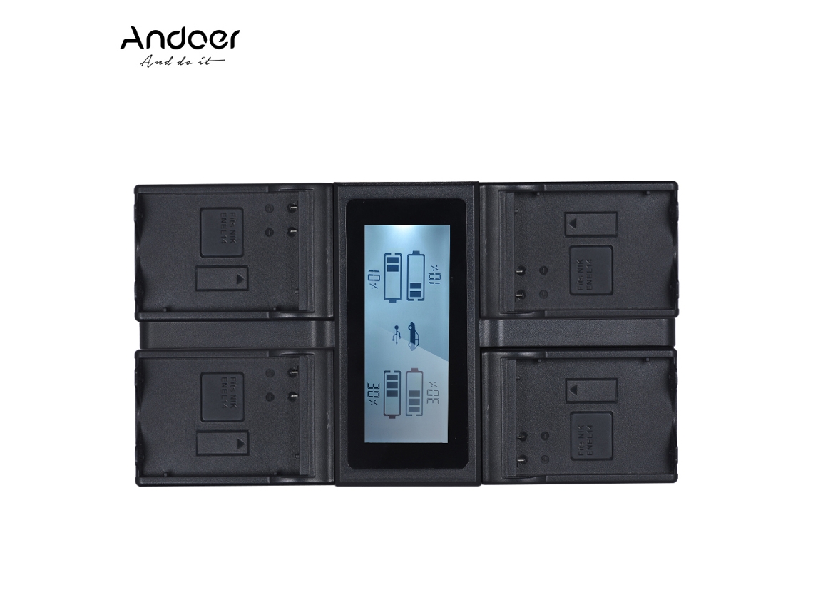 Carregador De Baterias Enel14 De 4 Canais Para Câmeras Nikon D5600 D5500 D5300 D5200 D5100 D3100 D3200 D3300 D3400