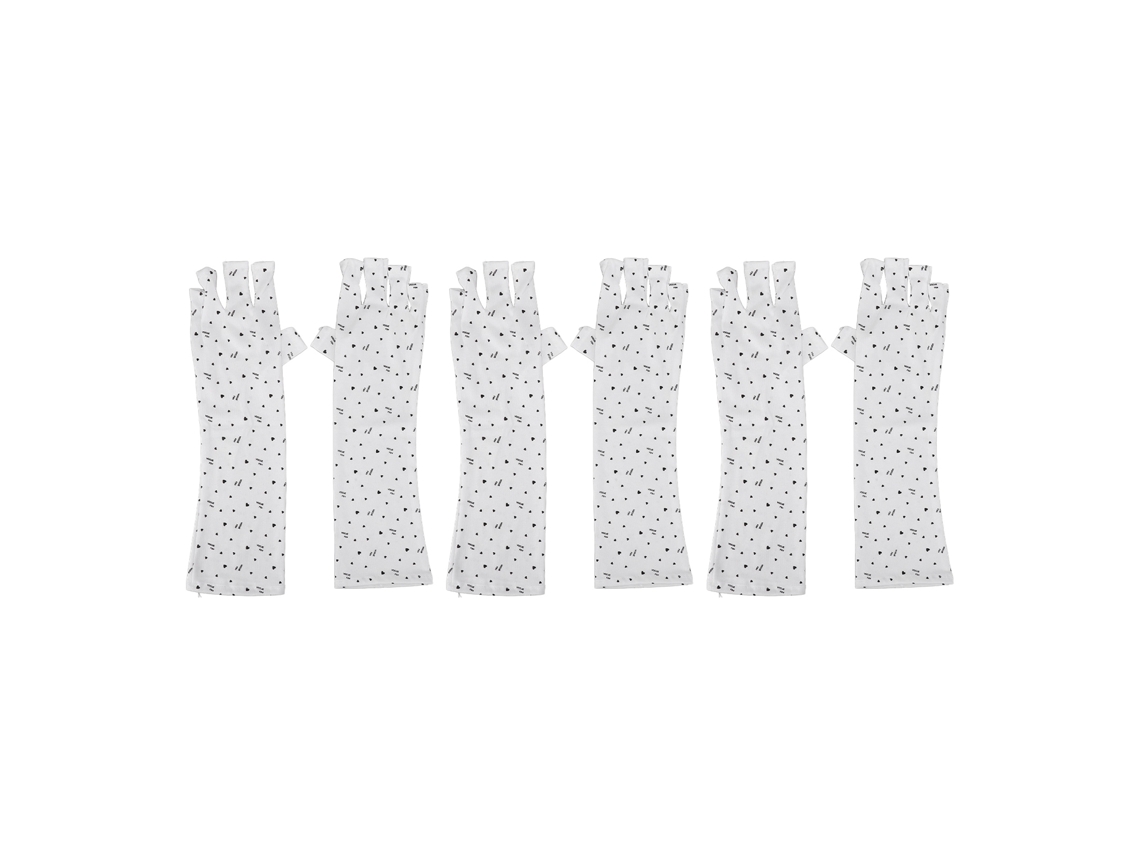 3 Pares De Luvas Uv Sem Dedos Com Padrão De Coração Fofo Para Secador De Unhas Em Gel - Proteção Contra Raios Uv Na Manicure