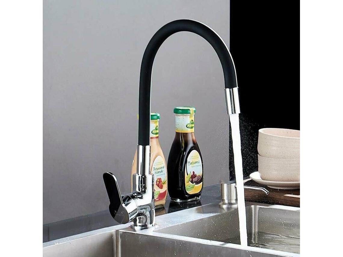 Torneira Misturadora De Cozinha, Misturador Monocomando Para Pia, Bico Flexível, Cromada, Exclusivamente
