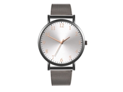 Reloj De Moda Para Parejas Con Correa De Malla Dial Redondo Cuarzo Unisex