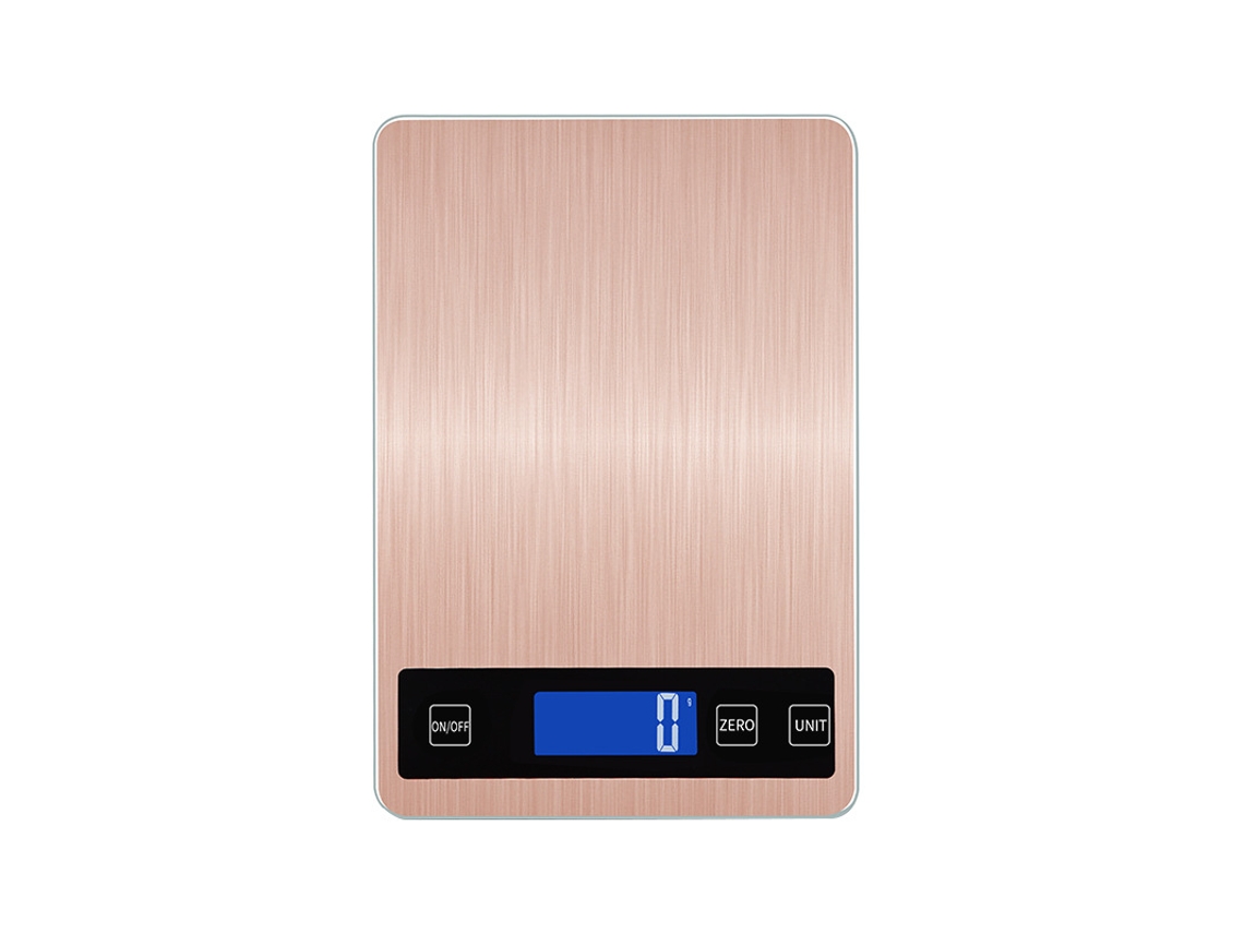 Balança De Cozinha Digital, Balança Eletrônica A Bateria Em Aço Inoxidável Com Visor Lcd, 5 Kg/1 G Ouro Rosa Aquaforge