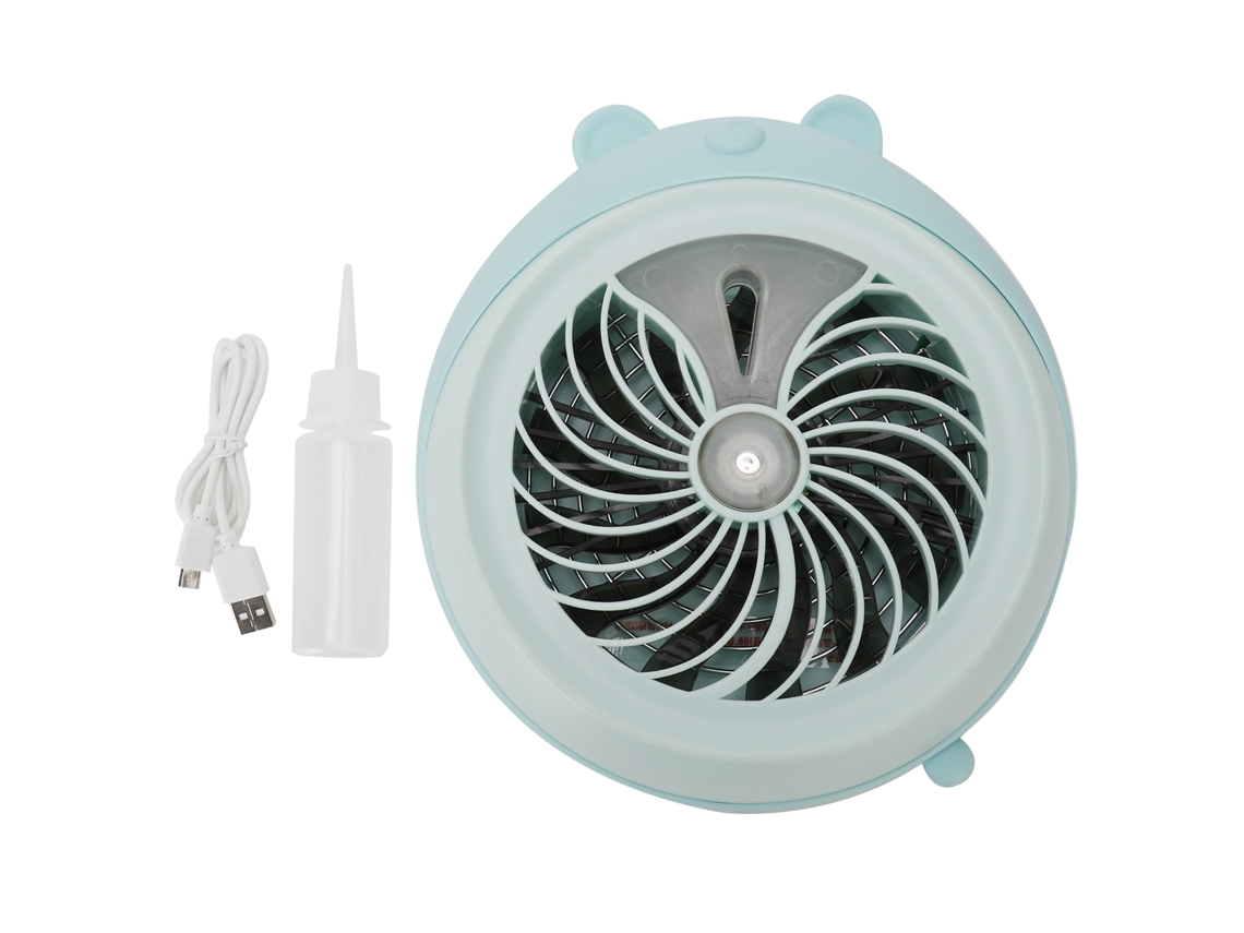 Ventilador Mini Desktop Portátil Humidificação Urso Azul