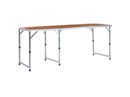 Vidaxl Mesa De Campismo Dobrável 180x60 Cm Alumínio