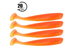 Isca de Pesca Soft Plastic T Tail Laranja 7.5cm 20pcs