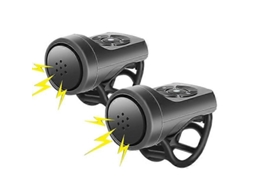 Lurelia Luz De Bicicleta Buzina Eletrônica Recarregável Usb Para Bicicleta De 120 Db, 4 Modos, Buzina Para Motocicleta, Mountain Bike, Ciclismo
