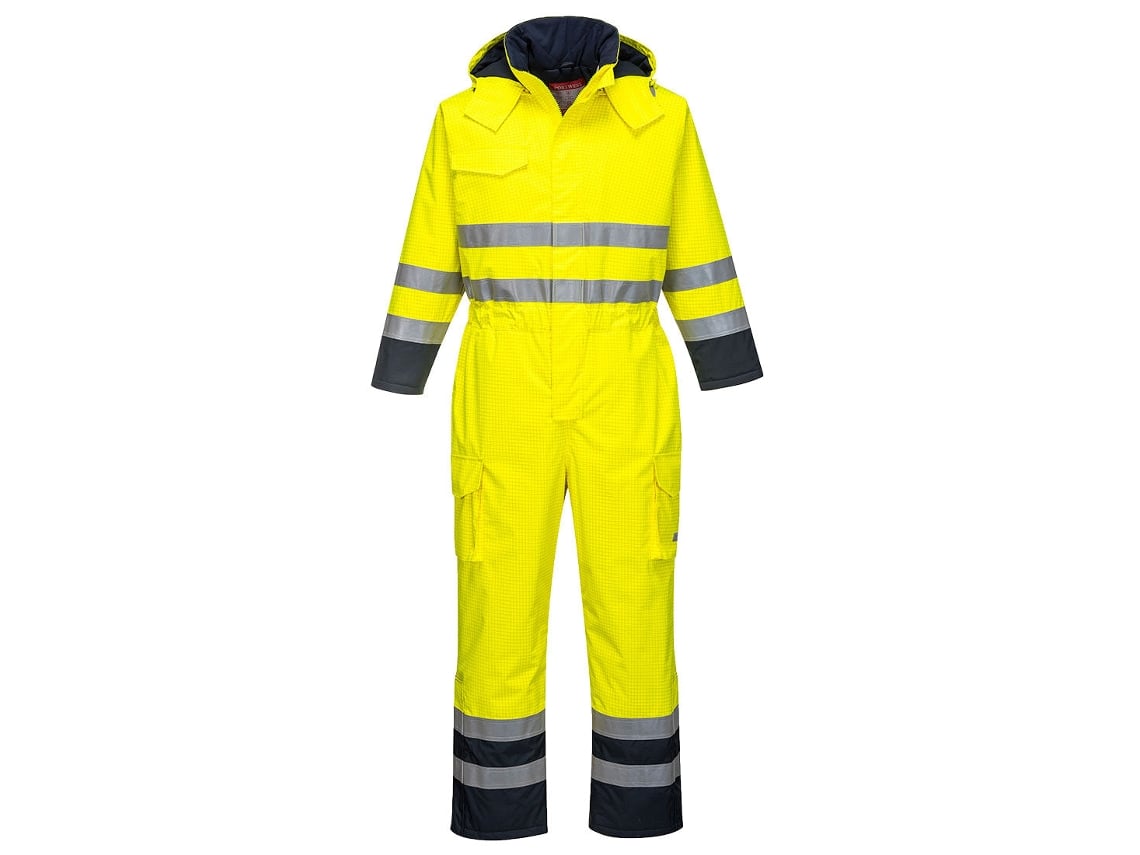 Macacão De Alta Visibilidade E Antiestático Bizflame Rain / Navy Orange / M Portwest