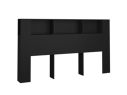 Headboard Cabinet, Headboard Cabinets Vidaxl Preto Madeira Processada (180 Cm)