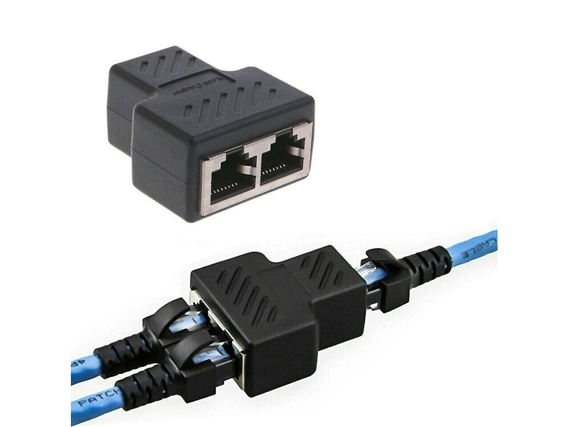 Adaptador Divisor Rj45 1 Para 2 Vias, Porta Fêmea Dupla, Cabo Ethernet Lan Cat7/6/5 Slowmoose