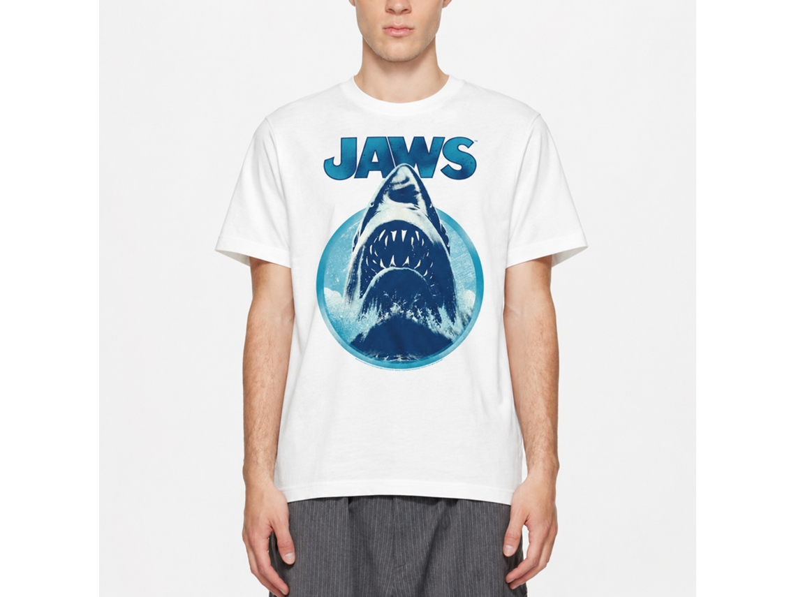 Rockinstone Jaws Movie Jawhol White Adult T-shirt Size:xxl