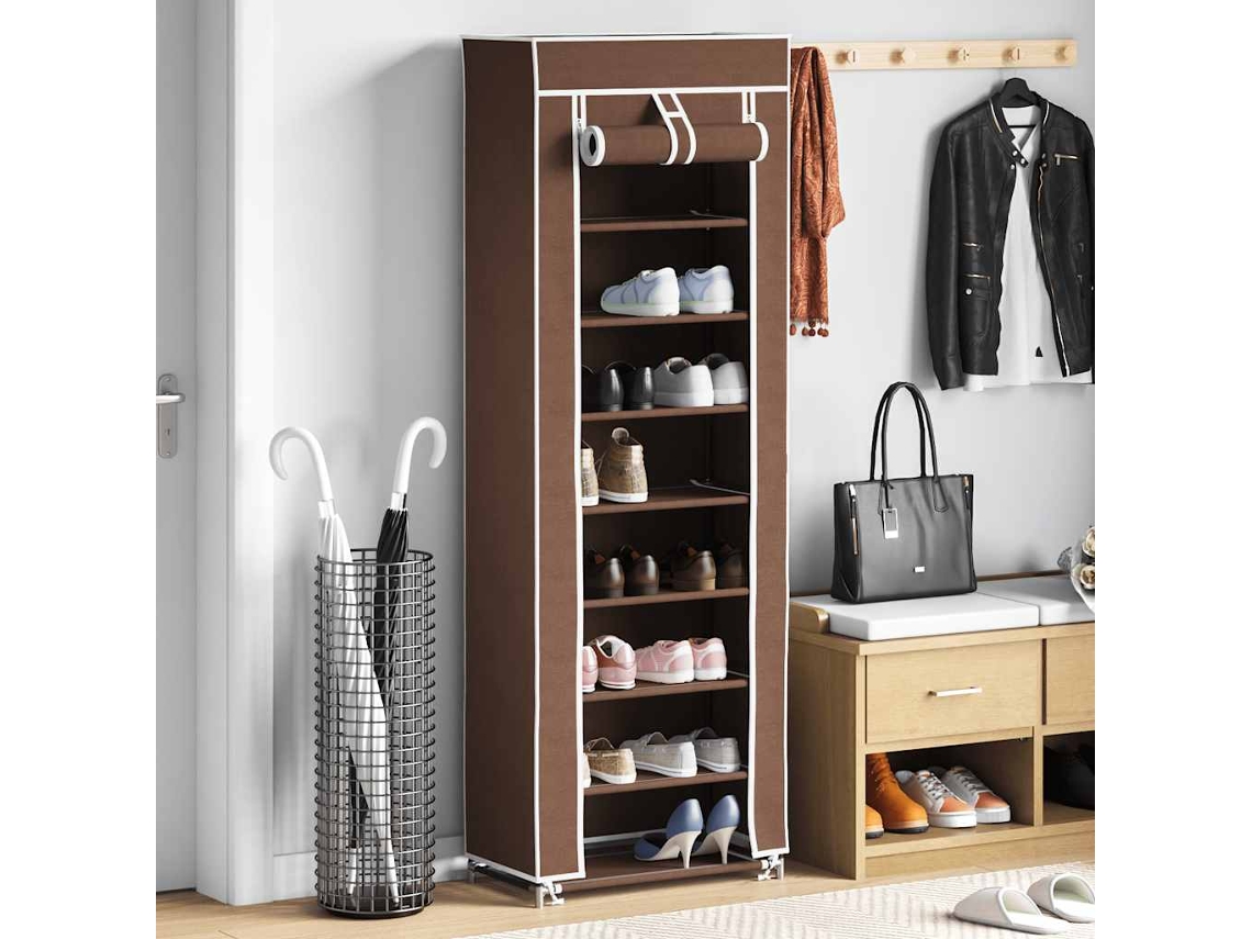 Sapateira | Armário De Sapatos Com Tampa 57 X 29 X 162 Cm Castanho