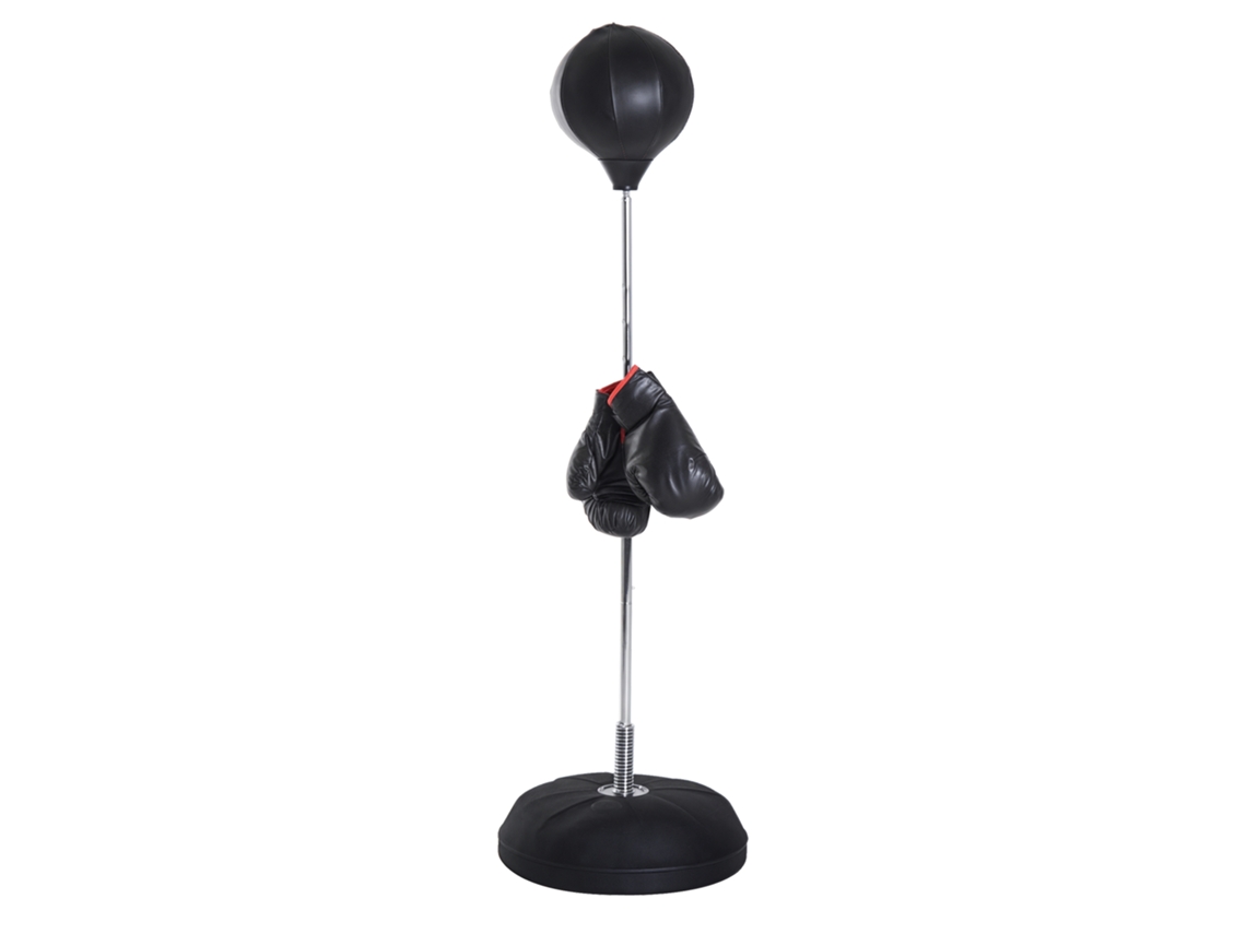 Saco de pancada com altura ajustável em 4 níveis, base pré-embalada, para adultos e adolescentes, 126-144 cm, preto.