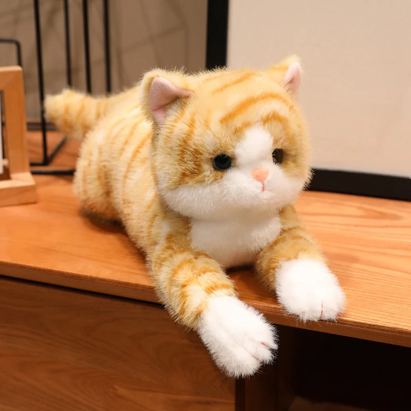 Lindo Boneco de Pelúcia Realista de Gato de Desenho Animado Estilo Anime MDUG (amarelo, 40cm)