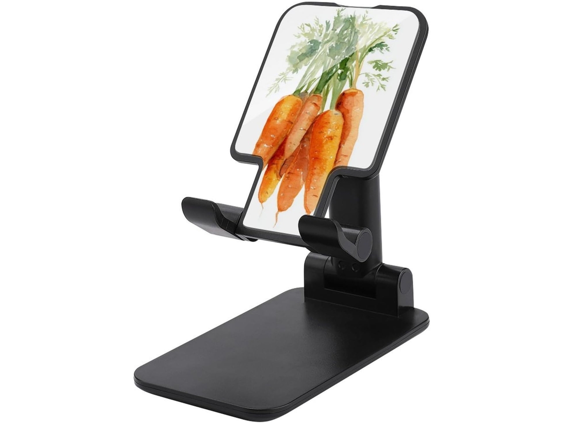 Suporte Dobrável E Ajustável Para Celular Em Formato De Cenoura Orgânica Recém Colhida, Ideal Para O Escritório