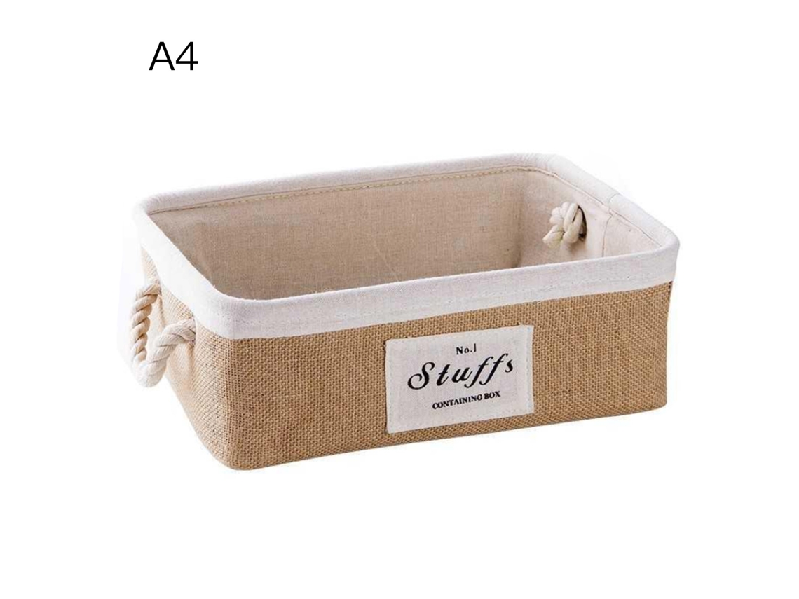 Cesto de armazenamento de juta para mesa e organização S/MARCA