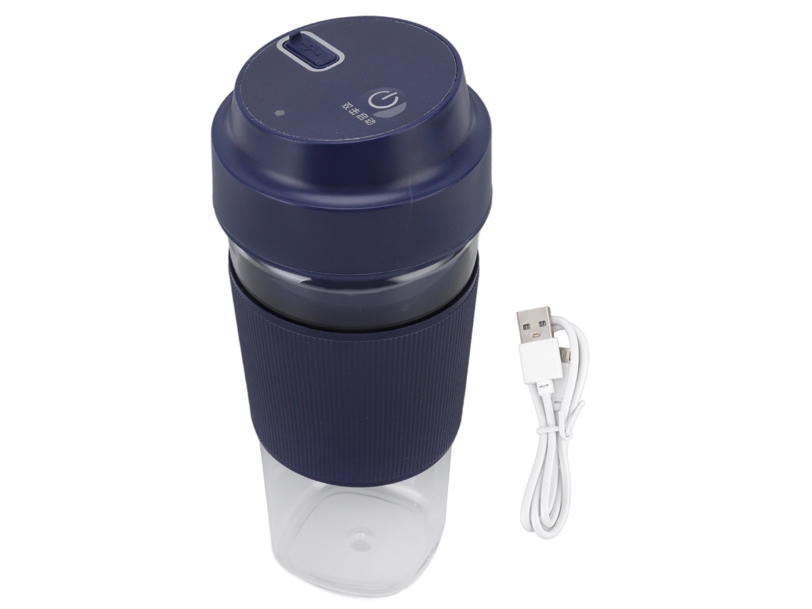 Copo Espremedor Elétrico 300ml, Portátil Recarregável Por Usb, 1200mah, Azul, Para Viagens No Escritório Doméstico