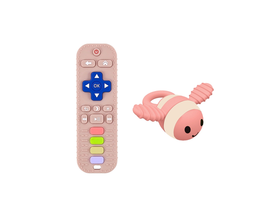 Brinquedos de Dentição para Bebê 2 Peças Formato de Controle Remoto para 3 18 Mesesrosa CZHHMART
