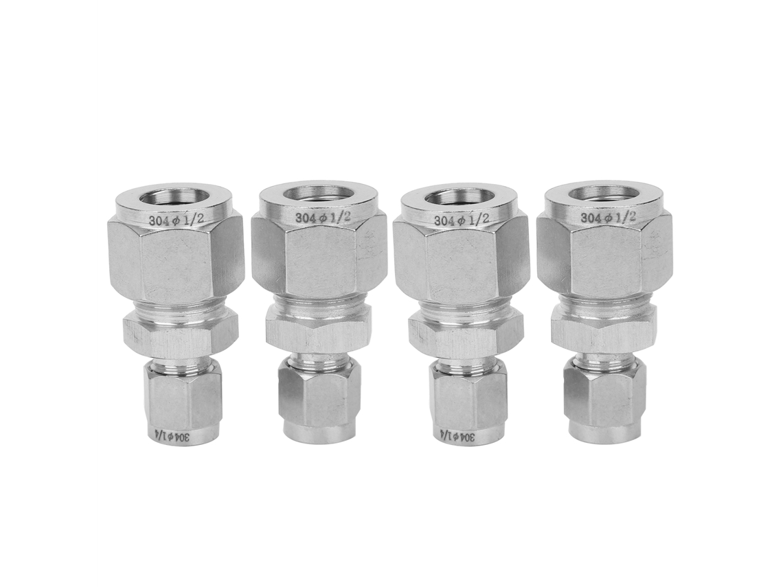 Laxiscreed Adaptador De Tubo De Aço Inoxidável Com Dupla Ferrule Para Conexões Compression De Diversos Diâmetros
